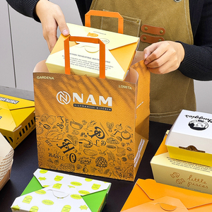 Tùy Chỉnh Dùng Một Lần Có Thể Tái Chế Takeout Burger Khoai Tây Chiên Hộp Thực Phẩm Sinh Thái Thân Thiện In Các Tông Màu Trắng Giấy Cho Thức Ăn Nhanh Giao Hàng - Product Image 3