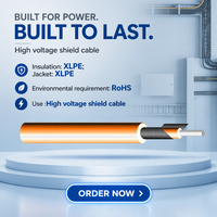Câble haute tension blindé 1500V DC, gaine XLPE 125 degrés, fil de cuivre nu flexible pour batterie et moteur de véhicule électrique