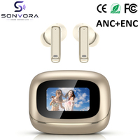Écouteurs sans fil intra-auriculaires YXG-24, écouteurs à réduction de bruit active ANC avec écran tactile couleur intelligent de 1,47 pouces, personnalisables