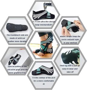 Calcetines de <span class=keywords><strong>Yoga</strong></span> sin Dedos con Agarre Antideslizante y Correas <span class=keywords><strong>para</strong></span> Pilates, Barre, Ballet, Bikram, Entrenamiento <span class=keywords><strong>para</strong></span> Mujeres, Zapatos de <span class=keywords><strong>Yoga</strong></span> con Suela Suave <span class=keywords><strong>para</strong></span> Ejercicio - Product Image 5