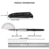 Couteau à lame fixe en acier haute dureté HN9, couteau droit fin EDC avec étui Kydex, outil tactique portable Ulticlip