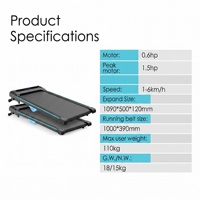 Tapis de course portable pas cher avec moteur 1,5 CV, écran LCD, idéal pour la marche et la course à domicile ou au bureau