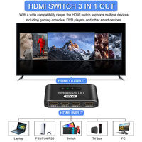 Commutateur HDMI 1x3 haute résolution, prend en charge la résolution 4k30hz 1080p60hz, commutateur HDMI pour ordinateur PC