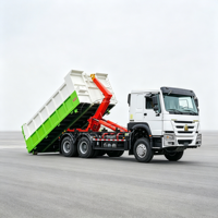Camion benne à bras de levage Sinotruk Howo 6x4 robuste à double essieu arrière avec benne basculante pour déchets