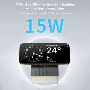 Estación de carga rápida inalámbrica magnética 3 en 1 de 15W, cargador inalámbrico magnético multidispositivo para <span class=keywords><strong>iPhone</strong></span> <span class=keywords><strong>Apple</strong></span> <span class=keywords><strong>Watch</strong></span> <span class=keywords><strong>Airpods</strong></span> - Product Image 6