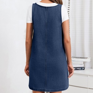 <span class=keywords><strong>Falda</strong></span> vaquera informal sin mangas de longitud media antiarrugas para mujer, nueva colección primavera-verano-otoño 2026, estilo europeo-americano, ideal para vacaciones. - Product Image 4