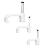 Attaches de fixation pour câbles électriques M6-M14 en plastique/blanc et noir de haute qualité ou en acier inoxydable galvanisé, type agrafe/clou