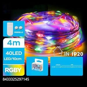 Guirlande lumineuse LED RVB de 4 m avec fil de cuivre et batterie, idéale pour décorer les fêtes et les ambiances chaleureuses. - Product Image 1