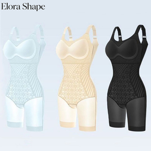 Body sculptant à motif maillé avec soutien-gorge rembourré intégré, bretelles larges réglables, contrôle du ventre, effet push-up fessier et compression mi-<span class=keywords><strong>cuisse</strong></span> - Product Image 1