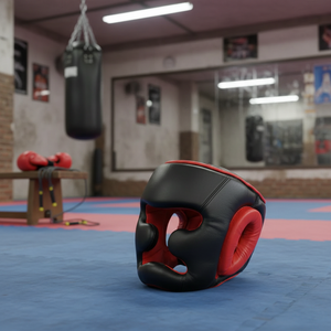 Logotipo personalizado impreso de alta calidad PU cuero sintético protector de cabeza etiqueta tejida Boxer protección para entrenamiento de artes marciales - Product Image 3