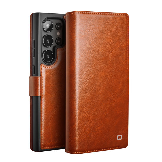 QIALINO Flip Design Luxury Magnetic Full Coverage Phone Case for S25 Ultra S26 Fold7 Flip7 S24FE ZFlip5