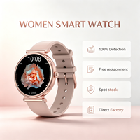 2026 DT109 Damen Runde Smartwatch, Wasserdichter Fitness-Tracker, Ganztägige Vitalitätsüberwachung, iOS- und Android-kompatibel, Werksanpassung