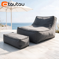OTAUTAU Housse de pouf d'extérieur moderne en tissu sans rembourrage pour jardin, plage, piscine, canapé-lit, pouf de salon SF190