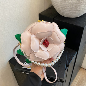 Bolso de Hombro Portátil de PU con Lentejuelas en Forma de Flor Redonda Pequeña, Estilo Lujo Ligero y Creativo para Mujer, con Cierre de Cremallera - Product Image 3