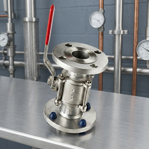 Válvula de Bola con Brida ANSI 150 para Control de Procesos Industriales, Acero Inoxidable CF8 CF8M, Válvula Operada por Palanca - Product Image 1