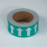 Marqueurs de direction de flux réfléchissants autocollants personnalisés en PET/PVC pour usage industriel, étanches, résistants à la corrosion, colorés