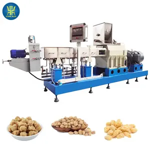 Otomatik tvp soya parçaları protein izole nuggets gıda ekstruder makineleri üretim hattı ekstrüde soya fasulye proteini makinesi