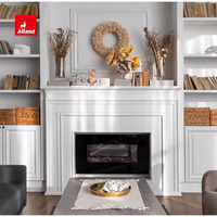 Allandcabinet Armoire de cuisine de style campagnard français avec cadre américain Armoire en bois massif blanc perlé et surélevé