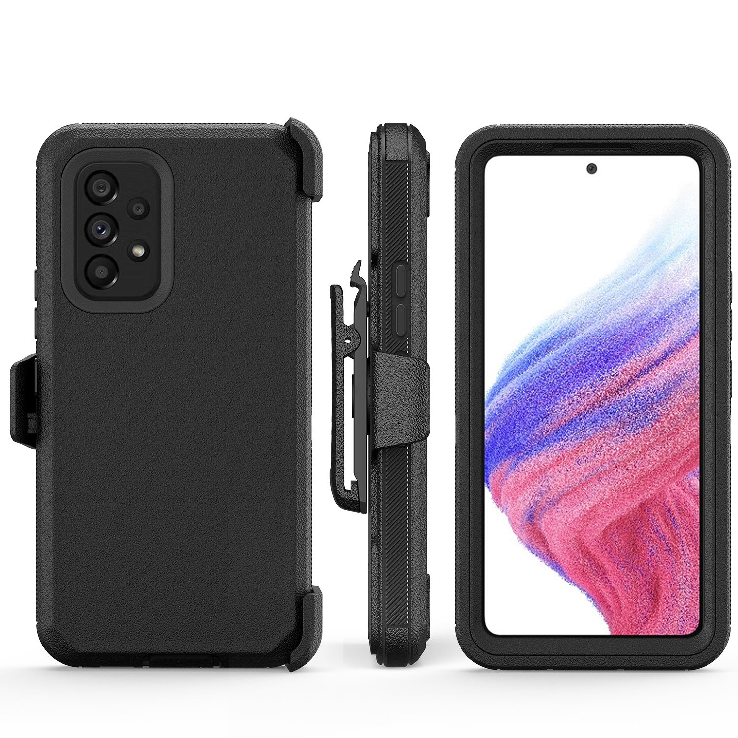 สีดำพร้อมคลิปหนีบเข็มขัด