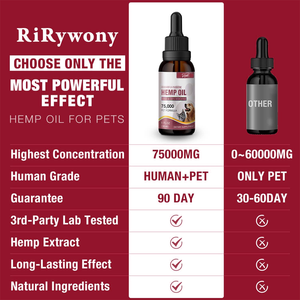 Hemp tetesan minyak untuk anjing, Hemp murni suplemen penyerapan cepat dukungan kekebalan tubuh pereda kecemasan radang sendi kesehatan Omega - Product Image 5