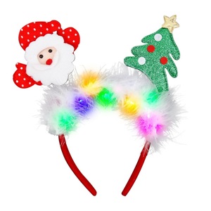 Bandeau lumineux <span class=keywords><strong>de</strong></span> plumes <span class=keywords><strong>de</strong></span> Noël à LED Père Noël Elk Glow Plume <span class=keywords><strong>de</strong></span> cheveux en peluche Cerceau <span class=keywords><strong>de</strong></span> fête Atmosphère Décoration Casque - Product Image 1