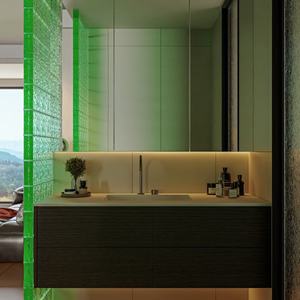 LZX dekorasi bentuk persegi panjang kaca padat blok bata hijau Polandia diskon besar untuk luar ruangan ruang tamu kamar mandi Entry Gym - Product Image 3