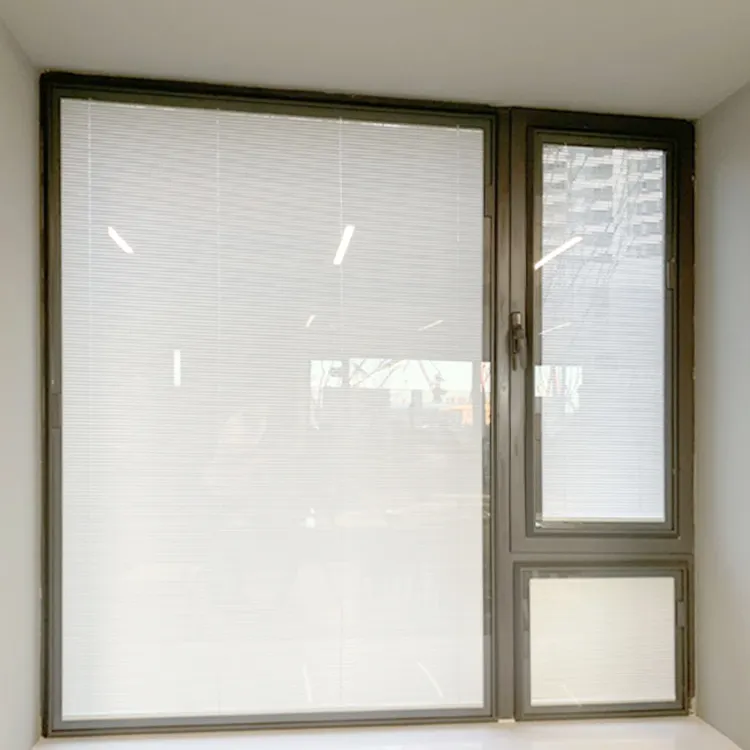 Magate-persiana enrollable de aluminio con doble acristalamiento para puertas y ventanas, persiana de vidrio
