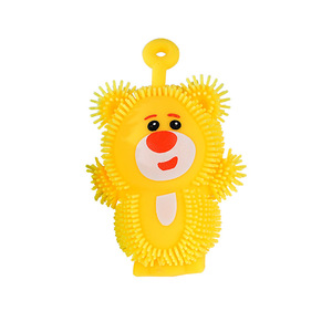 Petit ours fraise lumineux anti-stress en pompon, jouet souple pour enfants, en TPE, unisexe, âge 2-4 ans - Product Image 5