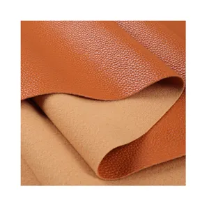 real factory Leather Litchi pattern synthetic artificial leather fabric Recycled PU Leather for Furniture Sofa Chairs pouff