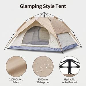 Carpa de Camping Oxford de Alta Calidad, Modelo 2026, para Tres Estaciones, Tipo Extendido, Dos Habitaciones, Doble Capa, Apertura Automática Rápida - Product Image 4