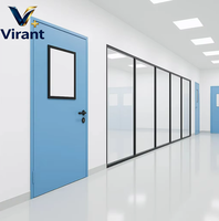 Porte coulissante en verre pour salles de chirurgie et salles d'intervention, à faible émission de particules, surface lisse, prix direct