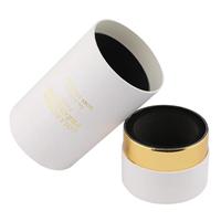Boîte en tube de papier pour bougie parfumée de luxe personnalisée, impression dorée, emballage cylindrique écologique