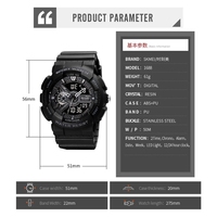 Jam Tangan Digital Pria SKMEI 1688 Fashion Hitam dengan Tali Karet, Layar Ganda, Stopwatch, Daya Tahan Baterai Lama, Jam Olahraga Reloj