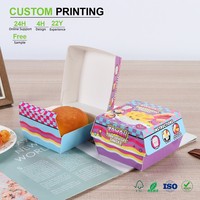 Boîte à emporter personnalisée avec dégradé de couleurs et effet ombre tombante, emballage de collection pour magasin d'anime, impression mixte