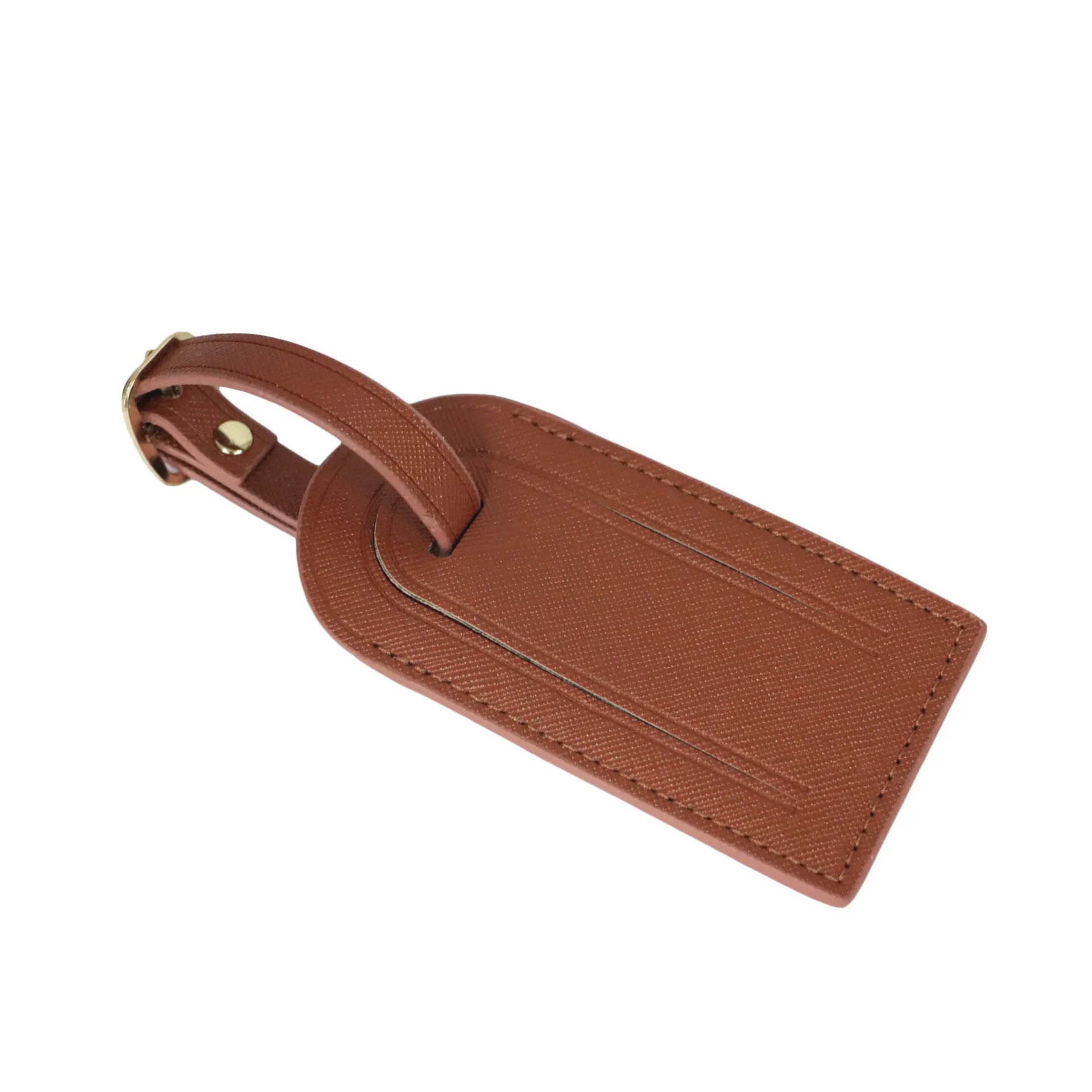 Étiquette de bagage marron
