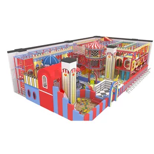 Aire de jeux intérieure pour enfants, parc d'attractions, labyrinthe de jeu intérieur avec grand toboggan et balle de Trampoline p
