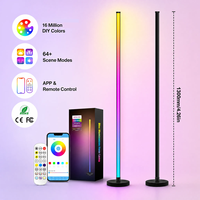 Lampadaire d'angle moderne intelligent RGBIC, synchronisation musicale Alexa, IP65, décorations de Noël