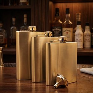 Meilleur pour l'alcool Vin Whisky Alcool Durable en acier inoxydable flasque Porte-boisson Parfait pour les voyages et les cadeaux - Product Image 1