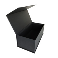 Boîte cadeau en carton rigide noir personnalisée, fermeture magnétique, emballage oblong pour parfum, artisanat, cadre photo