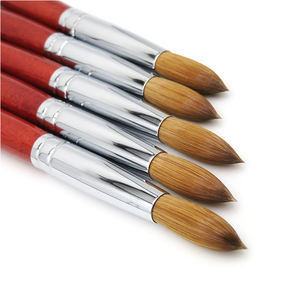 光滑指甲亚克力刷蓬松美国16科林斯基亚克力指甲刷红色木制长指甲手柄 - Product Image 3