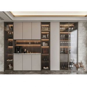 Aimsp European American Style Wine <b>Glass</b> Cabinet Wine Cabinet Wood Dining Room Wall Cabinet - Product Image 6
