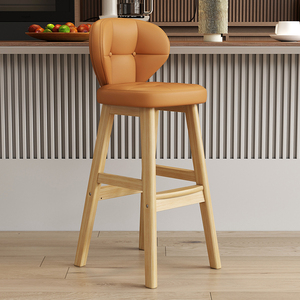 Tabouret de bar moderne et simple avec dossier, style américain, pour comptoir d'accueil, <span class=keywords><strong>caisse</strong></span> enregistreuse, usage domestique et commercial, luxe léger - Product Image 1