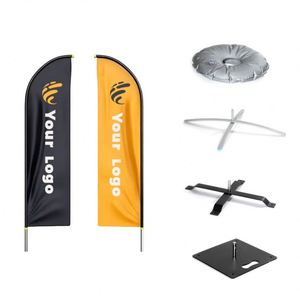 Juego de Banderas de Plumas Personalizadas para Exteriores de 50*200cm con Asta de Fibra de Vidrio y Bolsa de Agua en Forma de Cuchilla, Completo - Product Image 1