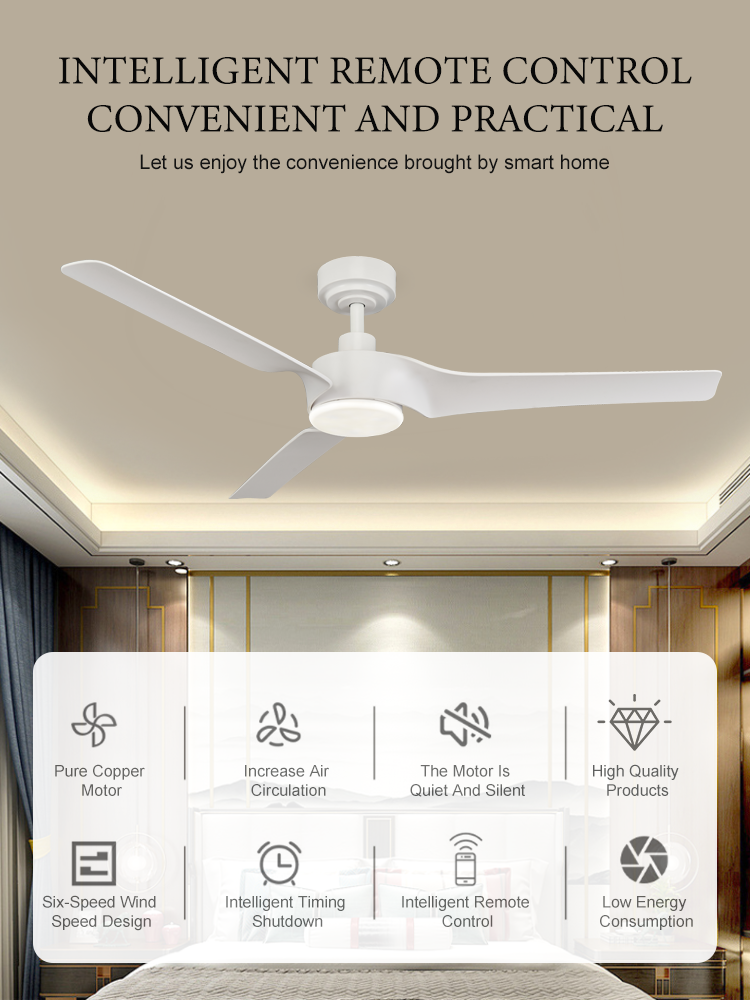52 42 inch contracted LED Ceiling Fans vintage chandelier with light 24W/15W and remote Pure copper motor