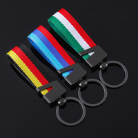 Porte-clés de voiture en alliage de zinc métallique, sangle en nylon tressé 3 couleurs, accessoire de suspension adapté pour BMW Toyota Honda VW Benz