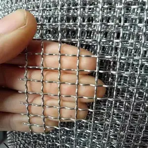 1 1.5 2 2.5mm buraco 304 316 aço inoxidável heavy wire mesh/aço inoxidável frisado tela de malha/tela vibratória