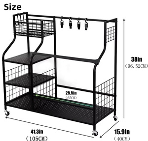 Expositor Metálico Multiusos para Garaje, Almacenamiento de Gorras y Bolsos de Golf, Organizador de Equipamiento Deportivo y Accesorios de Fitness - Product Image 2