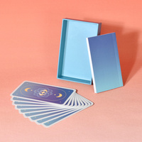 Cartes de tarot personnalisées de qualité supérieure, papier noir 330 g/m², laminé, imperméable, design personnalisé avec boîte de couverture Ciel et Terre