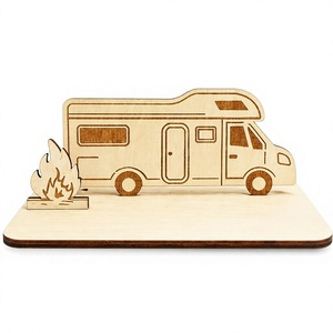 Ornement en bois sur le thème du <span class=keywords><strong>camping</strong></span> et du feu de camp, pour la conservation de bons de voyage, cadeau d'anniversaire pour les amateurs de <span class=keywords><strong>camping</strong></span>, pour hommes, femmes et enfants - Product Image 1
