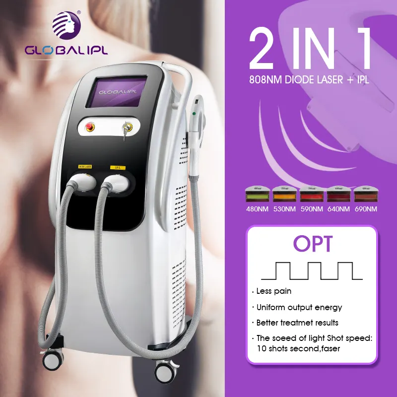 Permanent Hair Remover Ipl Diode/ 2 In 1 Ipl Laser Diode Laser Beauty Machine/ Professional Hair Removal Machine Ipl Diode Laser